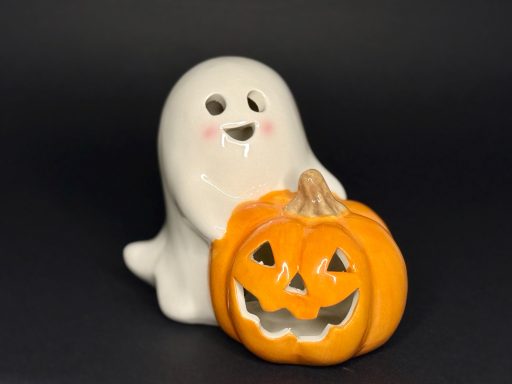 Geist mit Kürbis mit LED Beleuchtung